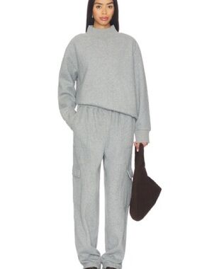 Lovers + Friends Light Gray Mock Neck Sweater Set